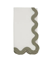 Saro Lifestyle Linen Soft Hue Scallop Napkin, Set of 4