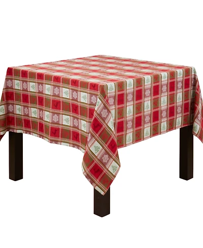 Saro Lifestyle Plaid Jacquard Christmas Tablecloth