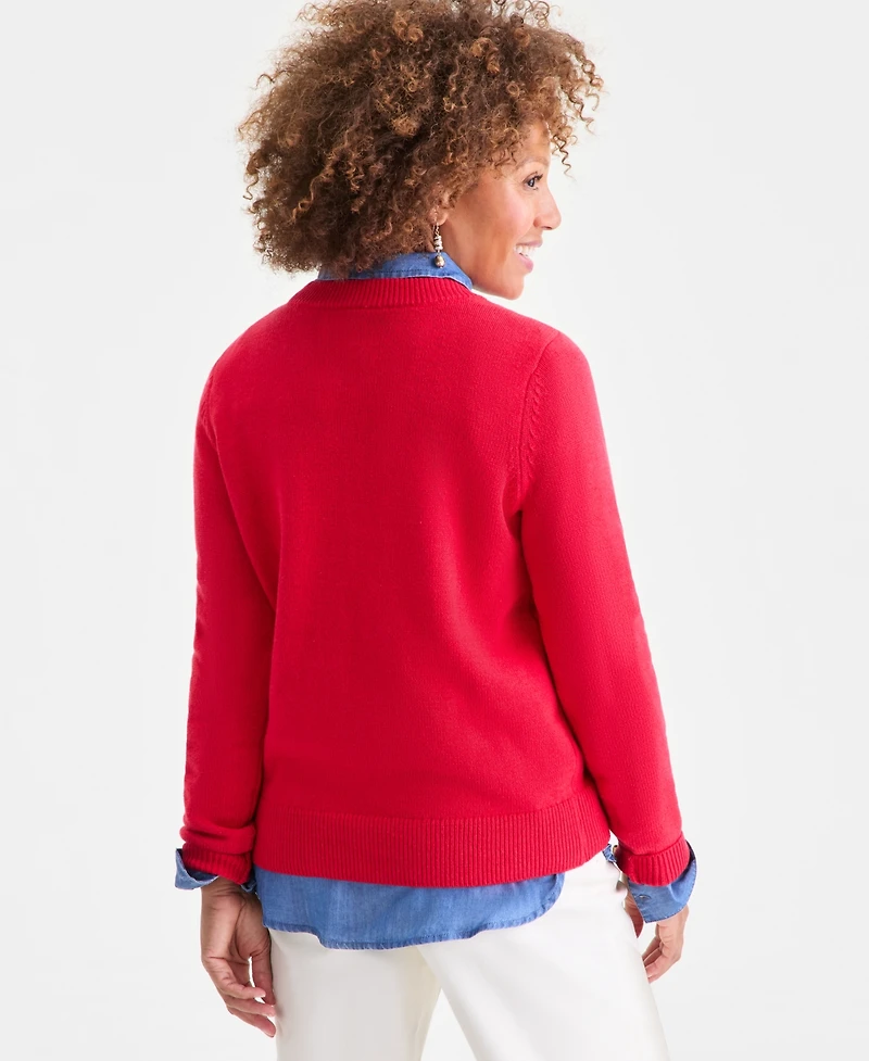 Style & Co Petite Whimsy Long Sleeve Pull-On Sweater, Macy's Exclusive