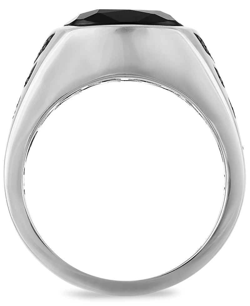 Esquire Men's Jewelry Black Onyx and Black Spinel Stones Ring in Sterling Silver
