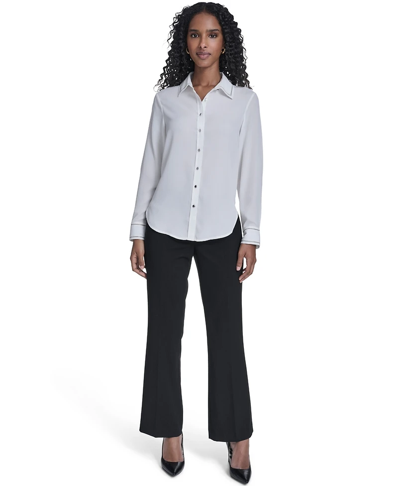 Calvin Klein Women's Decorated Button-Down Top