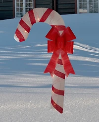 Northlight 8" Pre-Lit Striped Candy Cane with Bow Christmas Outdoor Commercial Decoration