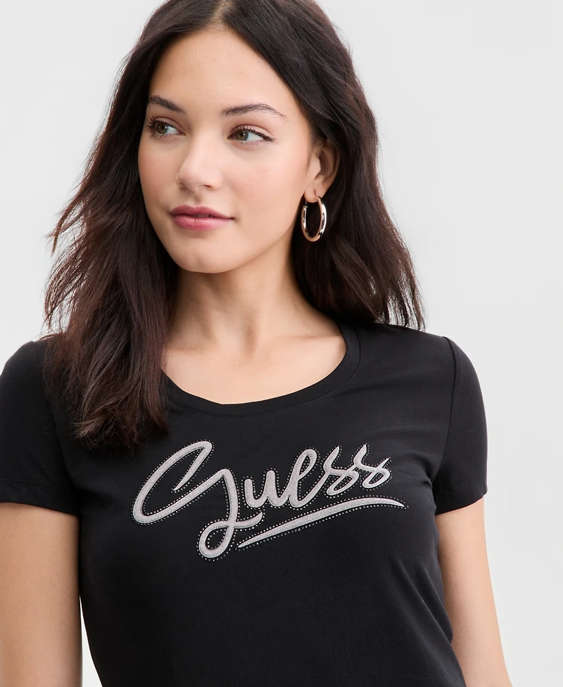 Guess Women's Short-Sleeve Script-Logo T-Shirt