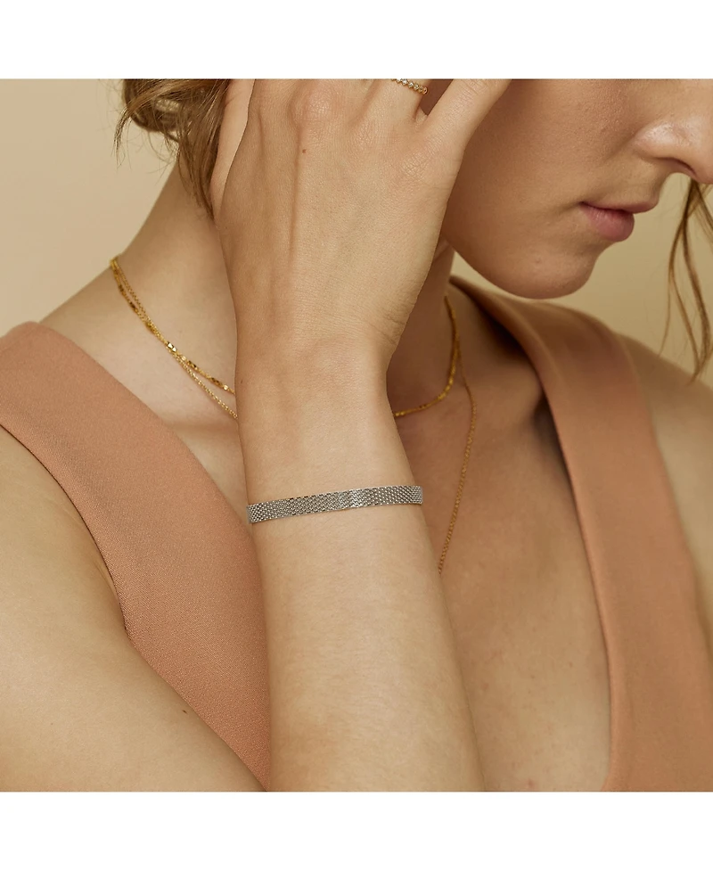 Sterling Silver Mash Chain Adjustable Bracelet