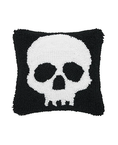 Skull Skeleton Hooked Small 8" Accent Pillow Halloween Decor