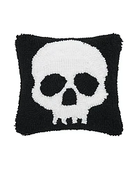 Skull Skeleton Hooked Small 8" Accent Pillow Halloween Decor