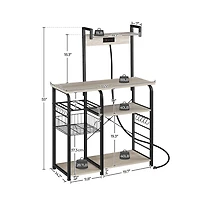 Yaheetech Industrial Rustic Kitchen Baker's Rack Brown