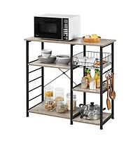 Yaheetech Industrial Rustic Kitchen Baker's Rack Brown
