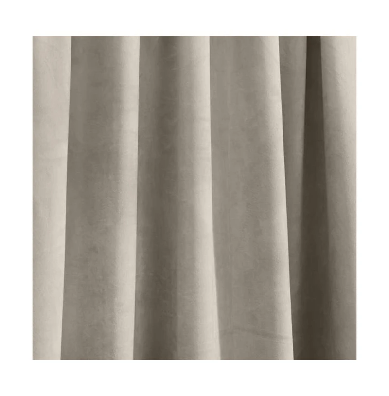 Thermalogic Seren Classic Velvet Room Darkening Dual Header Energy Efficient Curtain Panel 50" x 95" Oyster