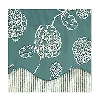 Rlf Home Pouf Floral Glory Valance Black. 3" Rod Pocket, Layered. 50"W X 16"L