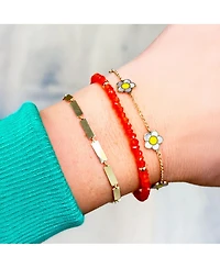 The Lovery Carnelian Bead Bracelet 14K Gold