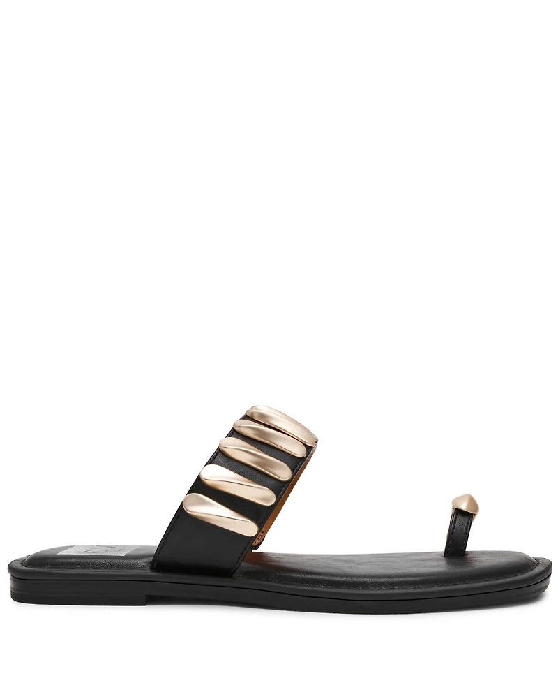 Dv Dolce Vita Women's Jayson Jewelry Embellished Thong Toe Ring Flat Sandals