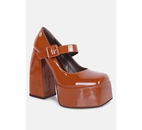 Pablo Womens Statement High Platform Heel Mary Jane Sandals