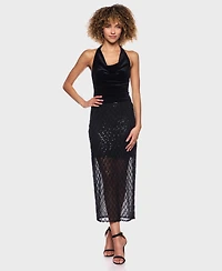 Alex & Sophia Women's Fitted Back-Slit Midi Skirt