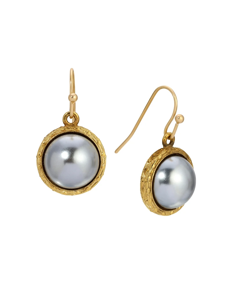 2028 Round Color Stone Wire Earrings