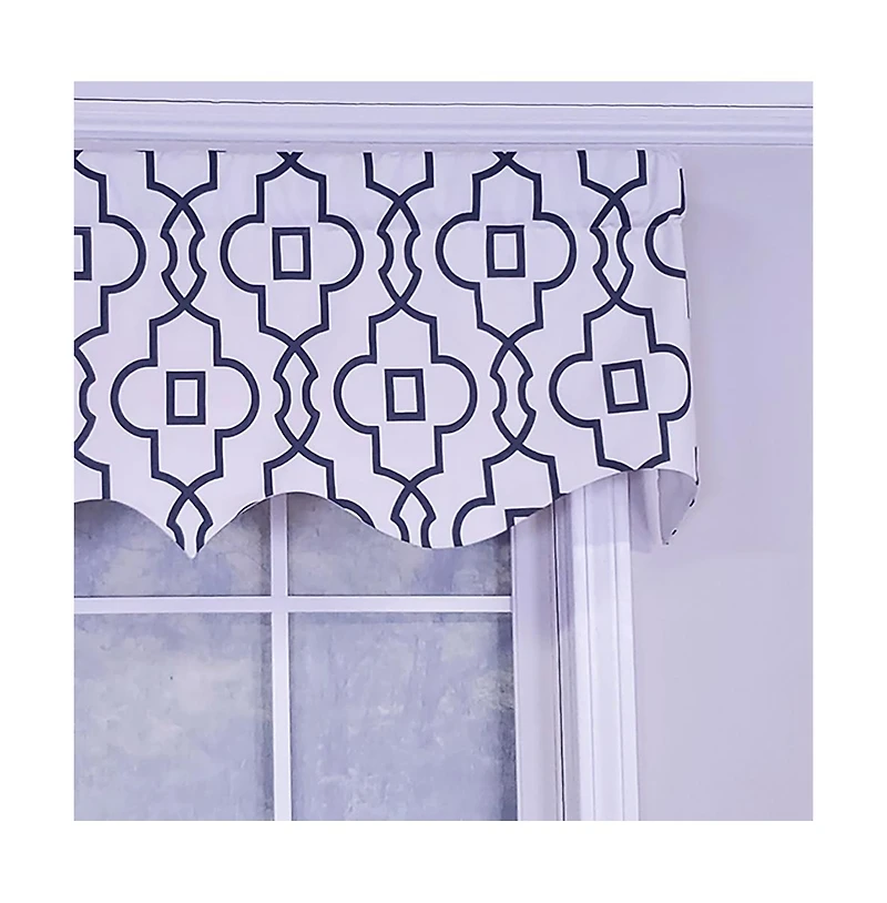 Rlf Home Modern Design Classic Crusade Regal Style Window Valance 50" x 17" Light Navy