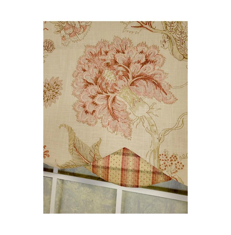 Rlf Home Venetia Petticoat 3" Rod Pocket Lining Luxurious and Elegant Window Treatment Valance 50" x 15" Pink