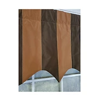 Rlf Home Pascal Stripe Regal 3" Rod Pocket Lining Luxurious and Elegant Window Treatment Valance 50" x 17" Espresso