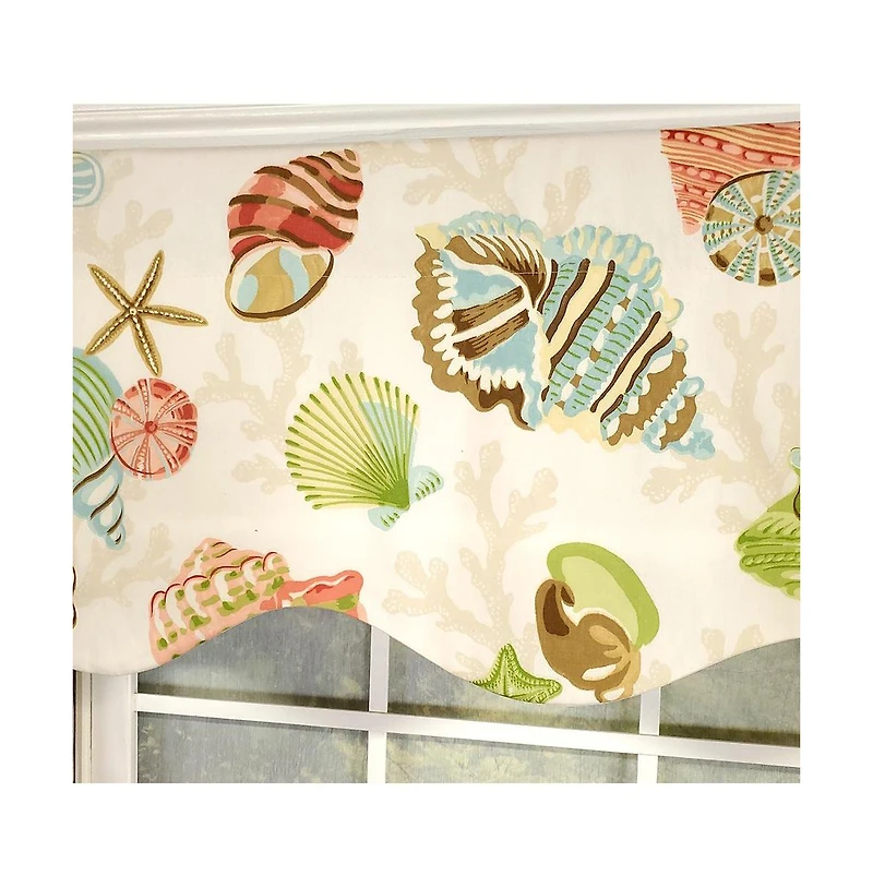 Rlf Home Bay Beach Provance 3" Rod Pocket Lining Luxurious and Elegant Window Treatment Valance 50" x 15" Multi
