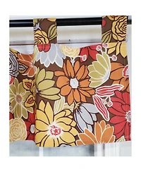 Rlf Home 4" Top Tab High Quality Fabric Flormania Tab Valance for Windows 50" x 16" Multi
