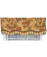 Rlf Home 100% Cotton Dewsbury Glory Fully lined Windows Rod Pocket Valance 50" x 16" Beige