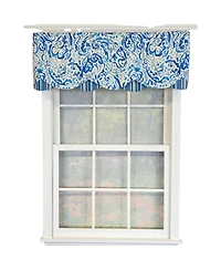 Rlf Home 100% Cotton Mystify Petticoat Fully lined Windows Rod Pocket Valance 50" x 15" Blue