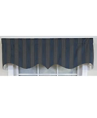 Rlf Home 100% Cotton Bronte Regal With Poly/Cotton Ivory lining Rod Pocket Valance 50" x 16" Navy