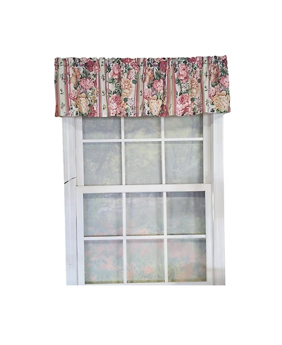 Rlf Home 100% Cotton Flower Lane Tailored Unlined Windows Rod Pocket Valance 68" x 13" Multi