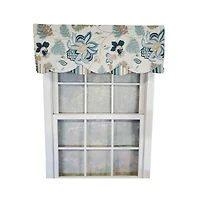 Rlf Home Samanta 100% Cotton Luxurious Lining Stripe Rod Pocket Petticoat Valance 50" x 15" Blue