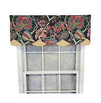 Rlf Home Zoe Petticoat 3" Rod Pocket Lining Luxurious and Elegant Window Treatment Valance 50" x 15" Black