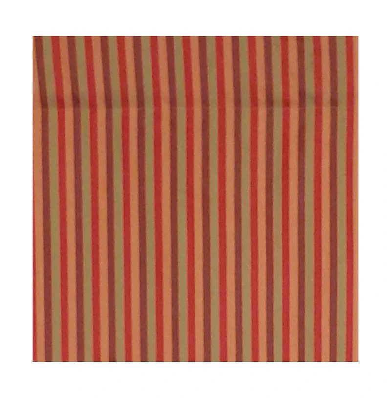 Rlf Home Roman Stripe Regal 3" Rod Pocket Lining Luxurious and Elegant Window Treatment Valance 50" x 17" Orange