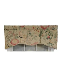 Rlf Home 3" Rod Pocket High Quality Fabric Hortencia Mandy Valance for Windows 50" x 17" Beige