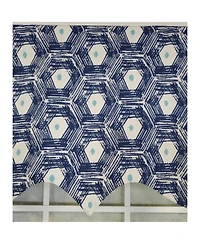 Rlf Home 3" Rod Pocket High Quality Fabric Jerin Regal Valance for Windows 50" x 17" Navy