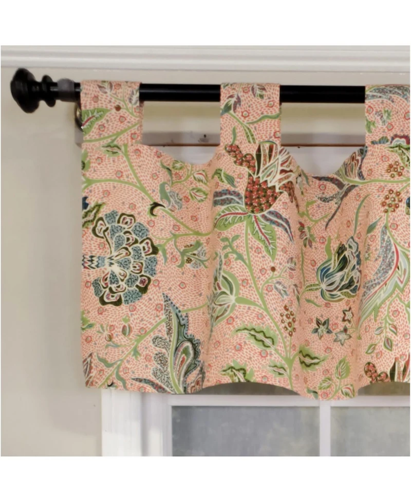 Rlf Home 4" Top Tab High Quality Fabric Every Tab Valance for Windows 50" x 16" Rose