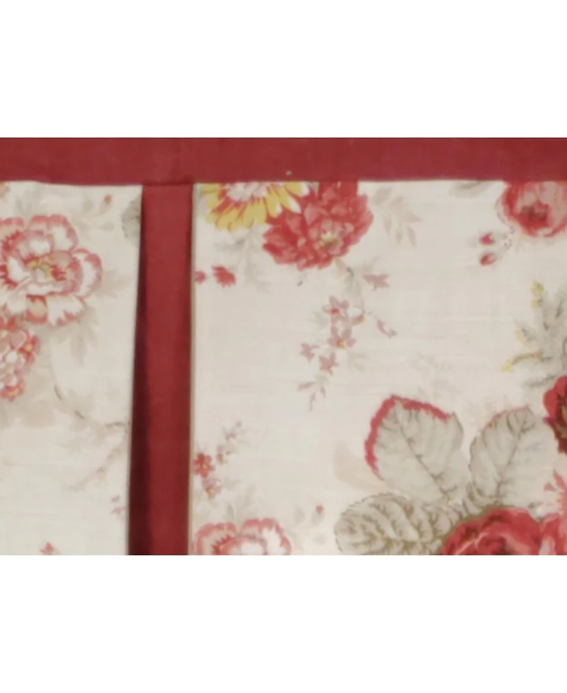 Rlf Home 3" Rod Pocket High Quality Fabric Norfolk Pleated Valance for Windows 50" x 16" Red