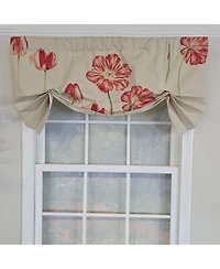 Rlf Home 100% Cotton La Tulipe Butterfly With Poly/Cotton Ivory lining Rod Pocket Valance 50" x 16" Linen