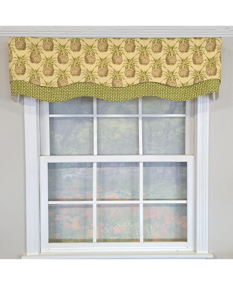 Rlf Home 100% Cotton Kingston Glory Fully lined Windows Rod Pocket Valance 50" x 16" Yellow