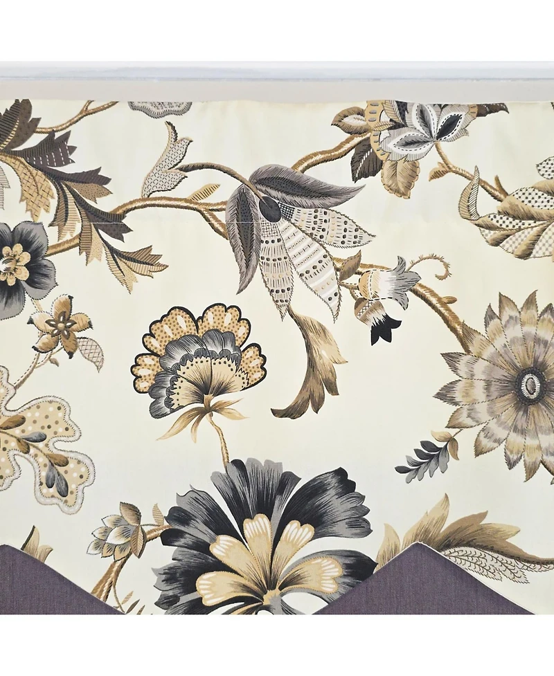 Rlf Home 100% Cotton Zanzibar Petticoat With Poly/Cotton lining Rod Pocket Valance 50" x 17" Gray