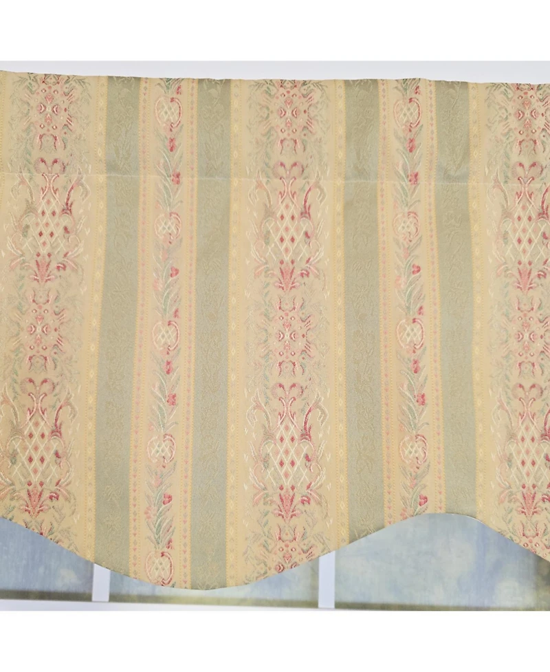 Rlf Home 100% Cotton Kuriyama Provance Fully lined Windows Rod Pocket Valance 50" x 15" Beige