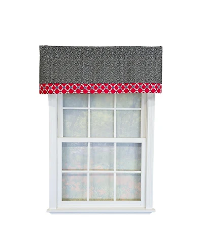 Rlf Home 100% Cotton Brazil Banded Fully lined Windows Rod Pocket Valance 50" x 16" Red