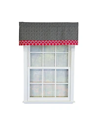 Rlf Home 100% Cotton Brazil Banded Fully lined Windows Rod Pocket Valance 50" x 16" Red