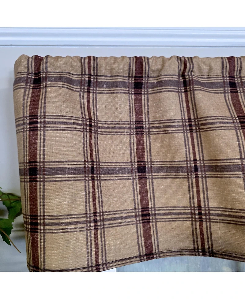 Rlf Home 100% Cotton Clambake Plaid Tailored Unlined Windows Rod Pocket Valance 51" x 12" Grape