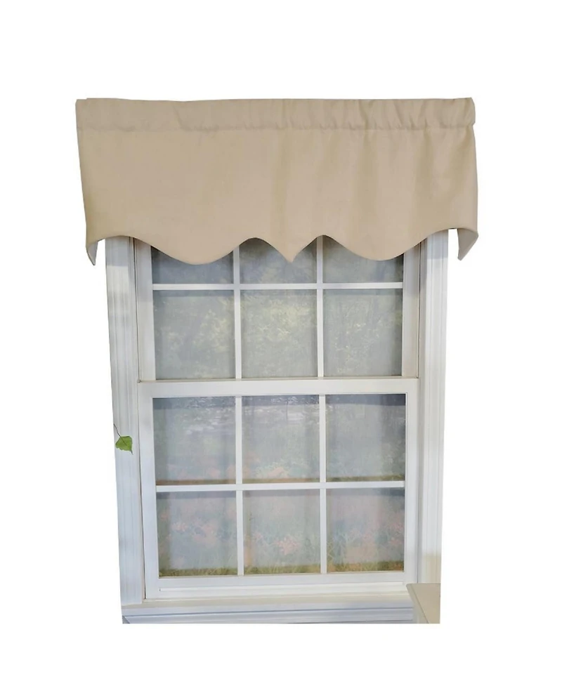 Rlf Home Slub Duck Regal 3" Rod Pocket Lining Luxurious and Elegant Window Treatment Valance 50" x 17" Khaki