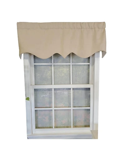 Rlf Home Slub Duck Regal 3" Rod Pocket Lining Luxurious and Elegant Window Treatment Valance 50" x 17" Khaki