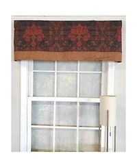 Rlf Home 3" Rod Pocket High Quality Fabric Espadas Banded Valance for Windows 50" x 16" Burgundy