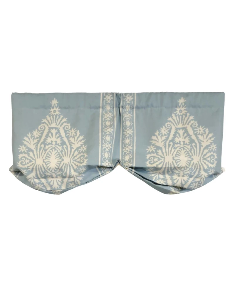 Rlf Home 3" Rod Pocket High Quality Fabric Nora Stationary Balloon Valance for Windows 50" x 23" Blue