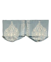 Rlf Home 3" Rod Pocket High Quality Fabric Nora Stationary Balloon Valance for Windows 50" x 23" Blue