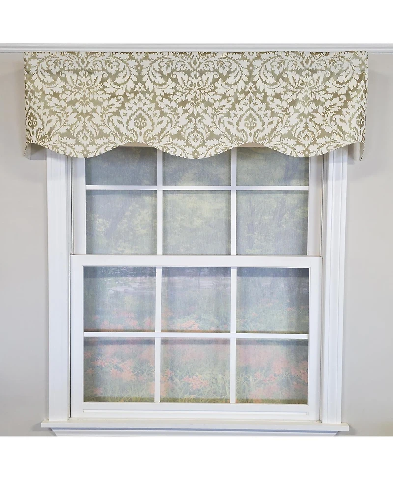 Rlf Home 100% Cotton Cambridge Provance Fully lined Windows Rod Pocket Valance 50" x 15" Silver