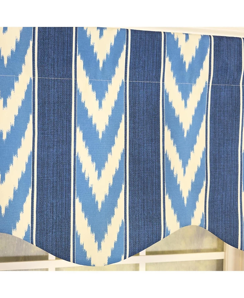 Rlf Home 100% Cotton Sonar Provance Fully lined Windows Rod Pocket Valance 50" x 15" Blue