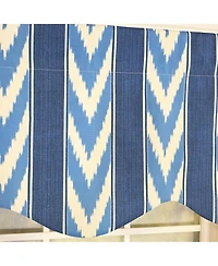 Rlf Home 100% Cotton Sonar Provance Fully lined Windows Rod Pocket Valance 50" x 15" Blue